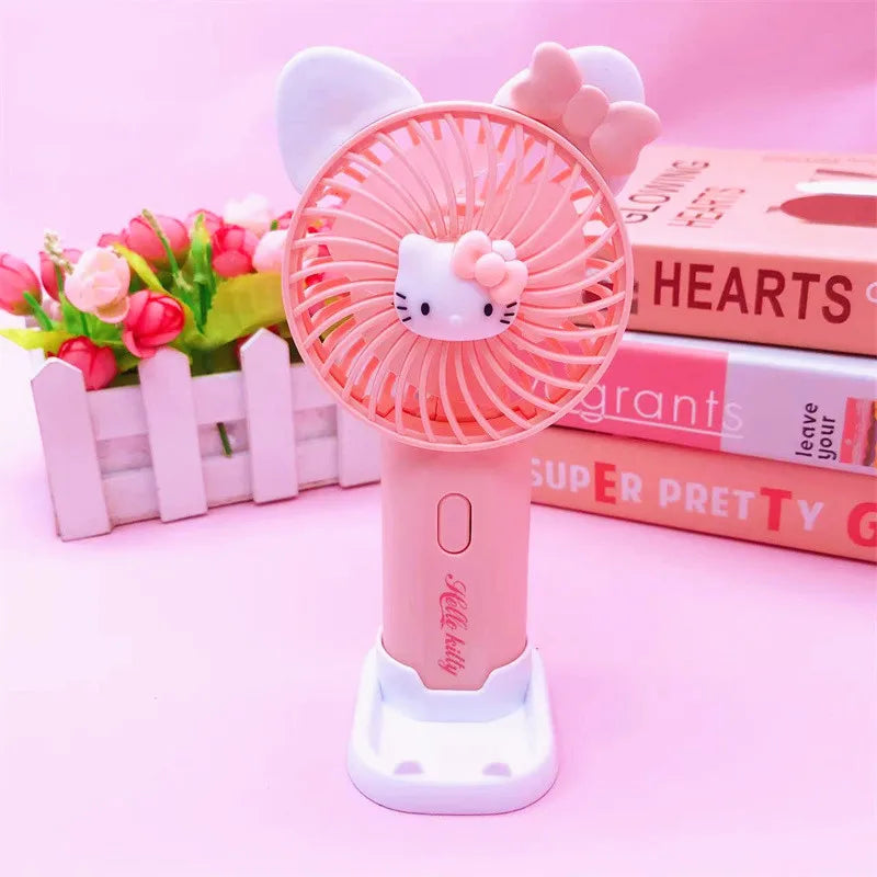 💨 Sanrio Mini-Handventilator – Hello Kitty, Kuromi, Cinnamoroll & Melody 🌟 Tragbar & Wiederaufladbar 🔋