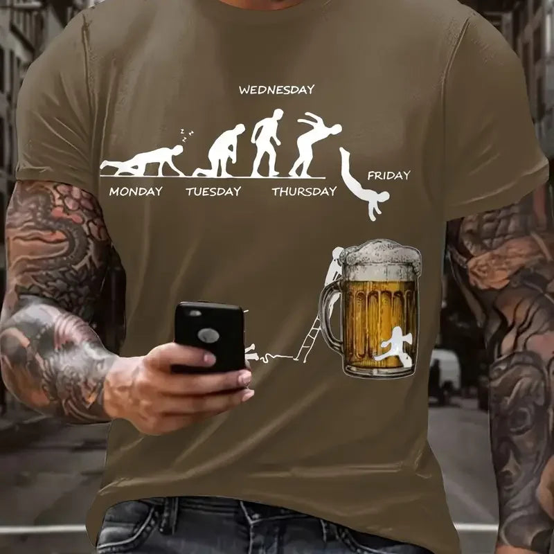 🍺 Lustiges Bier T-Shirt für Herren – 3D Print Sommer Party Tee 👕