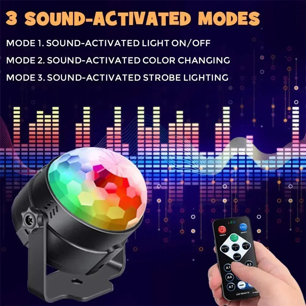 RGB LED Disco Kugel – Soundgesteuerte Party Lampe mit Fernbedienung
