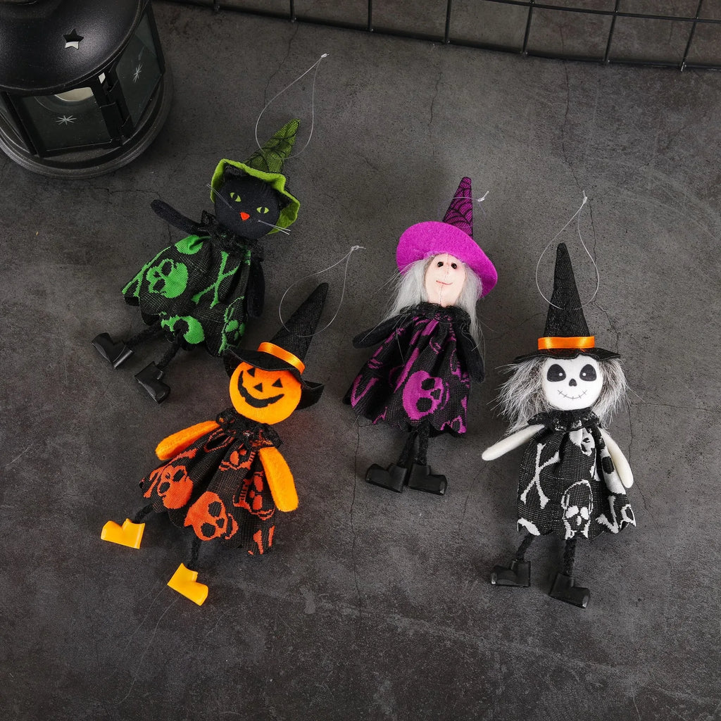 Halloween Hängefiguren – Kürbis, Hexe, Geist & Katze