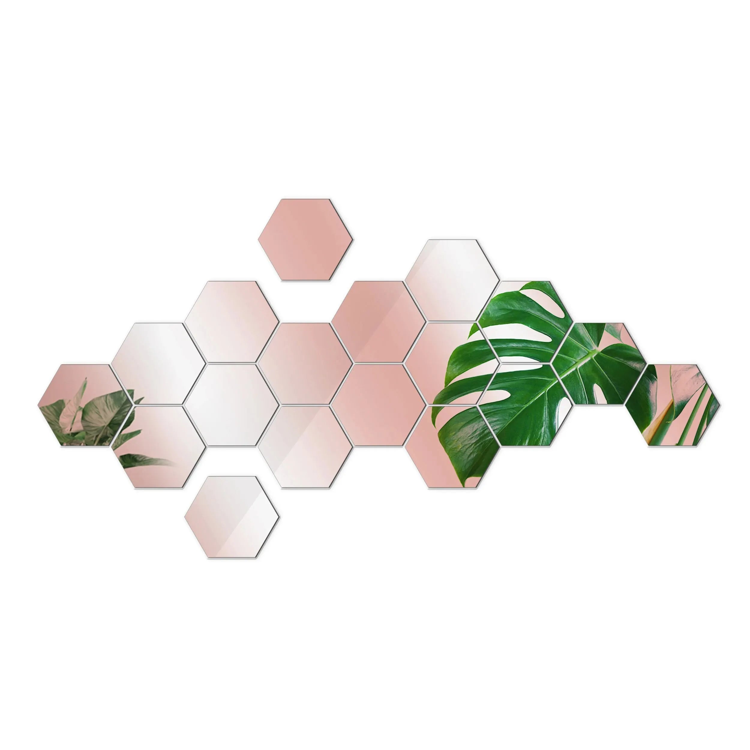 ✨ 12 Stück Geometrische Hexagon Spiegel Wandsticker