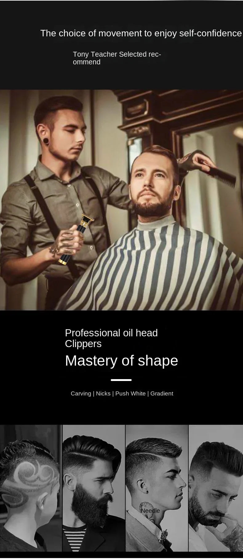 💈 Profi Haarschneider & Barttrimmer – Wiederaufladbar, Präzision 0mm, ideal für Männer