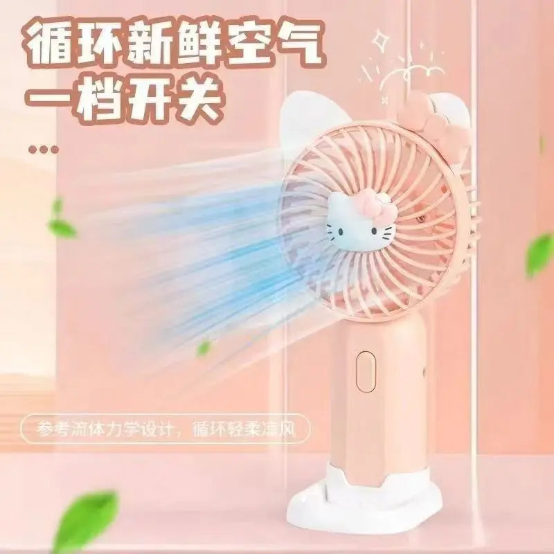 💨 Sanrio Mini-Handventilator – Hello Kitty, Kuromi, Cinnamoroll & Melody 🌟 Tragbar & Wiederaufladbar 🔋