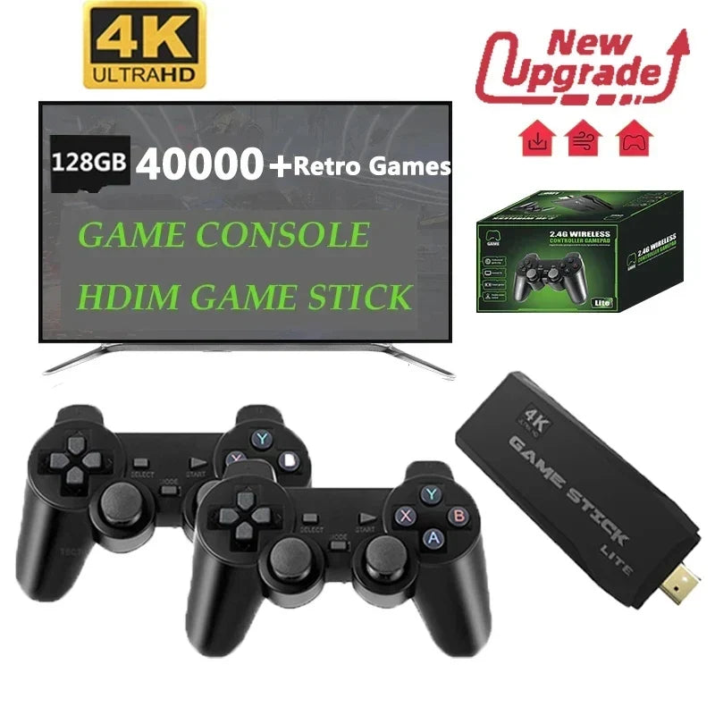 🚀 M8 GameStick Retro Video Game Console – 40.000 Spiele, 2.4G Wireless Controller, HDMI 4K
