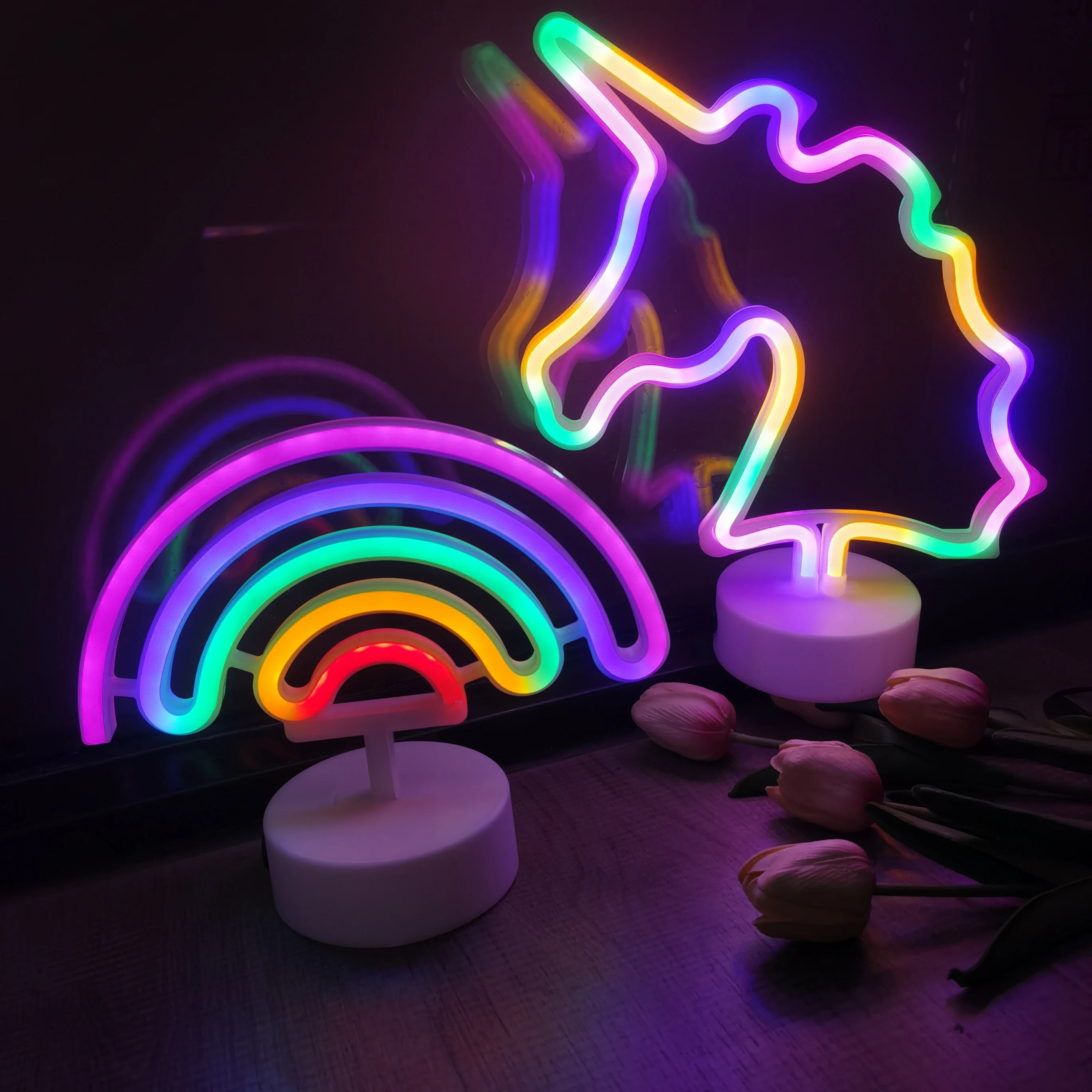 Neon LED Dekolicht – USB & Batterie betrieben, Tisch- & Raumdekoration, Party & Heim