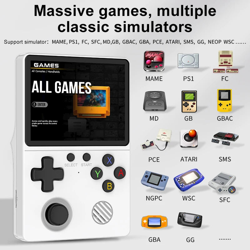 🚀 GB350 Handheld Game Console – Multi-Plattform, HD IPS Screen, 3D Joystick, Ergonomisch