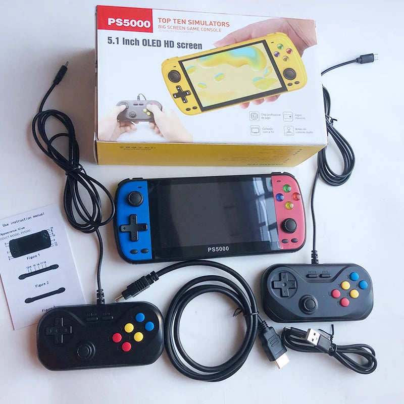 🚀 PS5000 5-inch Portable Handheld Game Console – Multi-Emulator für PS1, MAME, MD, NES, SNES