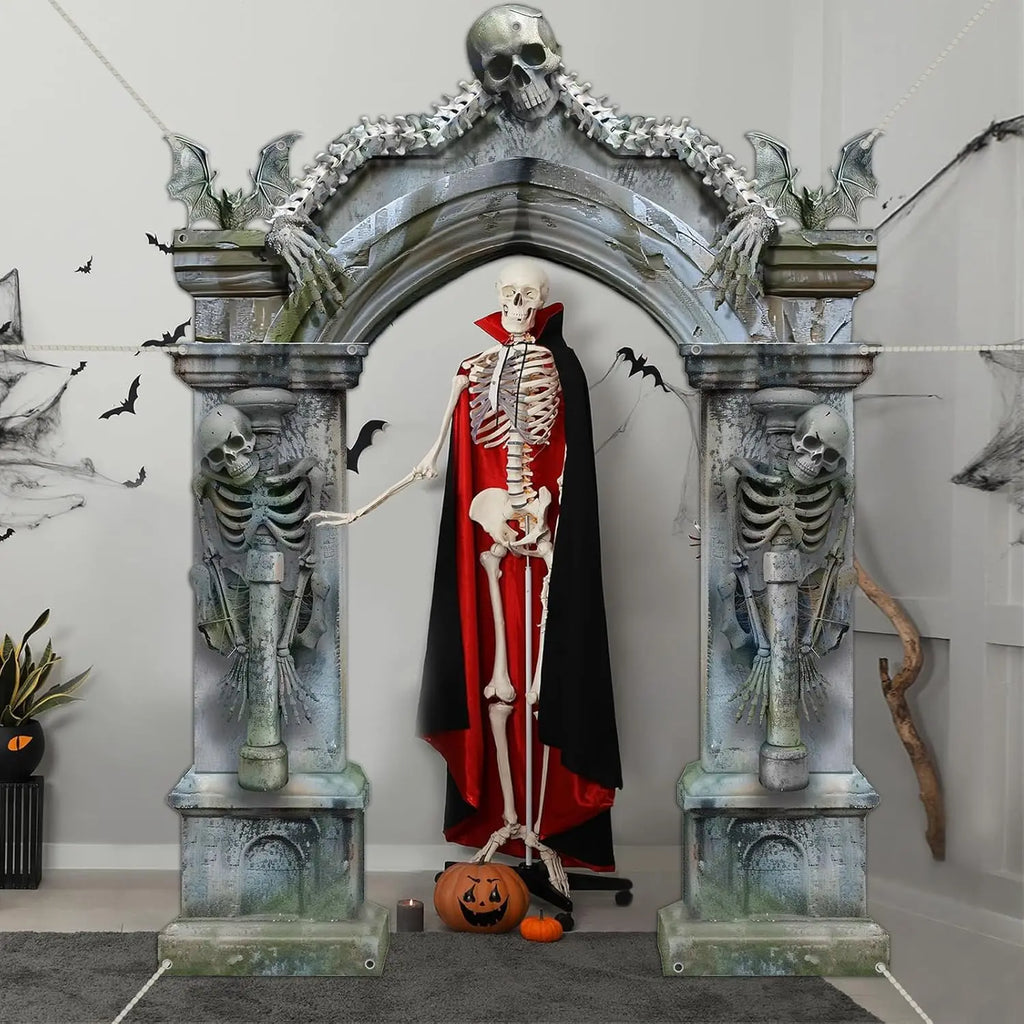 Halloween Torbogen mit Skeletten – Gruselige Party Deko