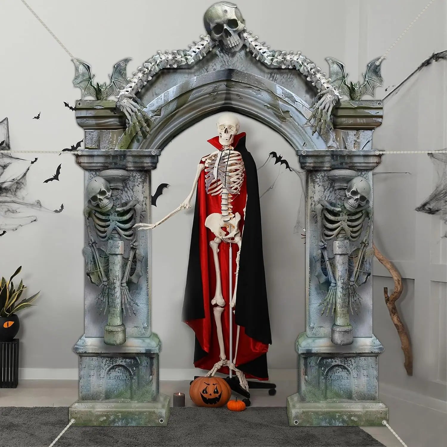Halloween Torbogen mit Skeletten – Gruselige Party Deko