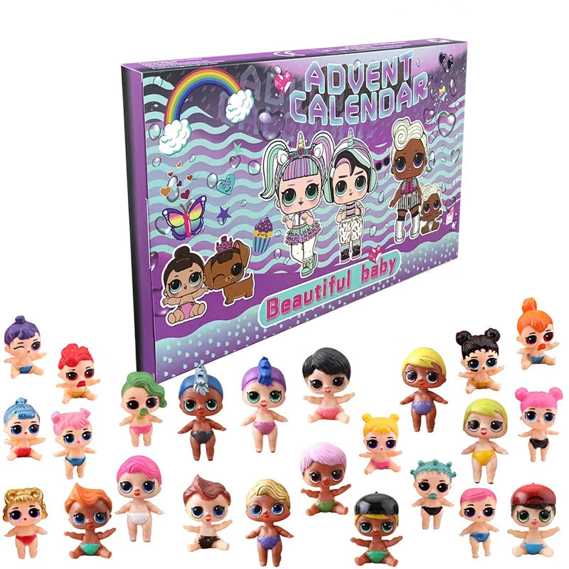 Adventskalender für Kinder 🎄 – 24 Cartoon & Anime Figuren | Mini-Puppen & Dekoration | Perfektes Weihnachtsgeschenk