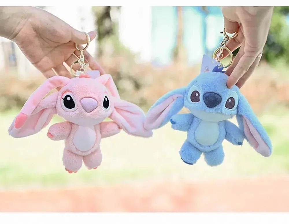 💖 Cartoon Stitch Plüsch Schlüsselanhänger – Süßes Kuscheltier Anhänger Geschenk für Kinder & Mädchen 🎁🧸