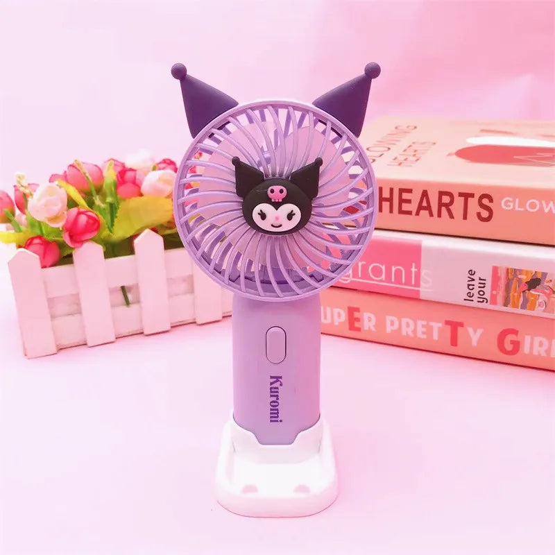 💨 Sanrio Mini-Handventilator – Hello Kitty, Kuromi, Cinnamoroll & Melody 🌟 Tragbar & Wiederaufladbar 🔋