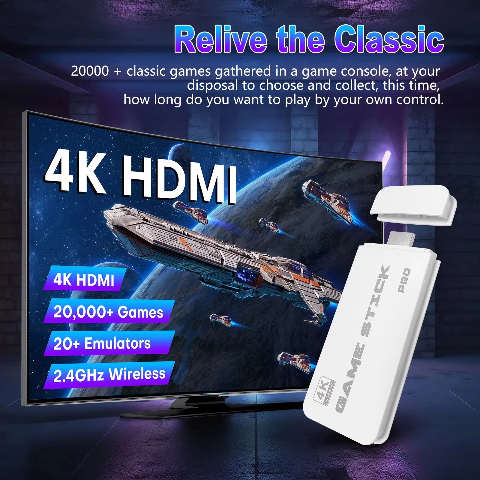 🎮 4K TV Game Stick M15 – 20.000 Spiele in einem Gerät