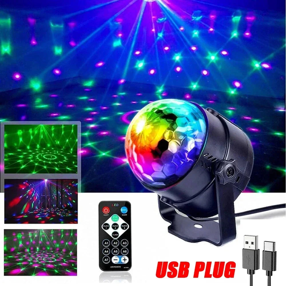 RGB LED Disco Kugel – Soundgesteuerte Party Lampe mit Fernbedienung