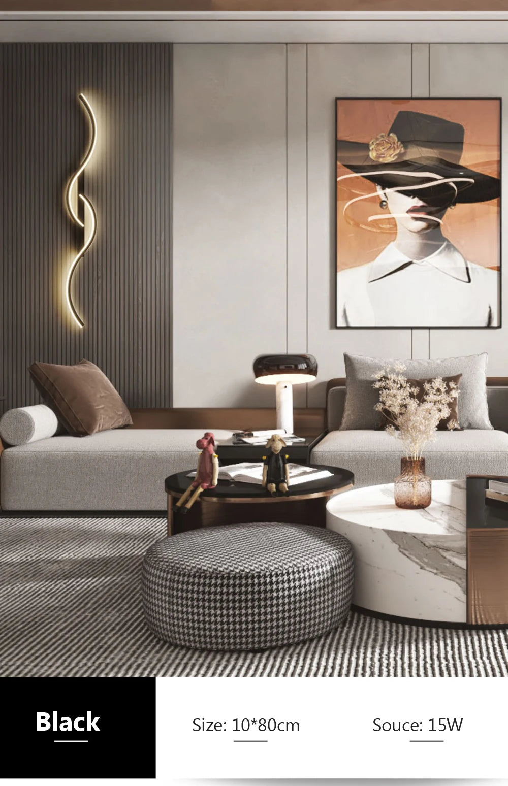 Moderne LED Wandlampe – Minimalistisch, Schlafzimmer & Wohnzimmer, Langstreifen-Wandleuchte