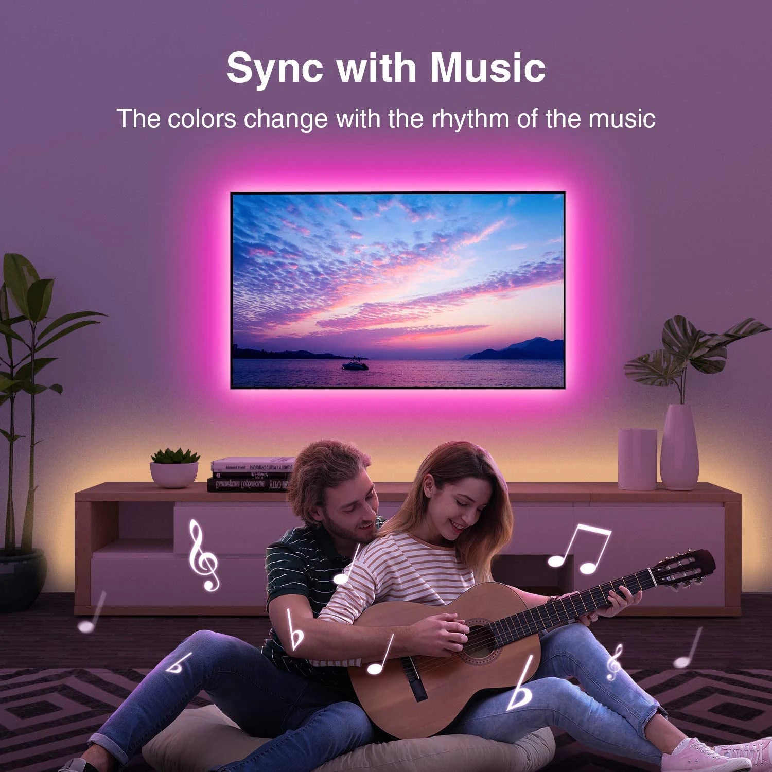 ✨ RGB LED Lichtstreifen mit Musik-Sync & Fernbedienung – USB 5V