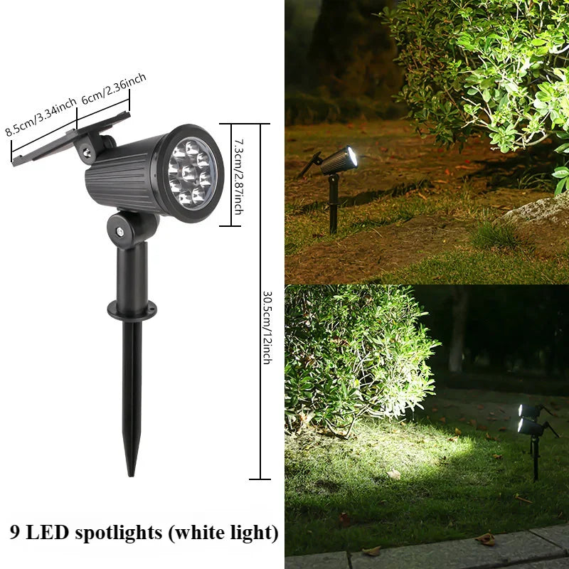 ☀️ 9 LED Solar Spotlights – Helles Licht für Garten & Outdoor