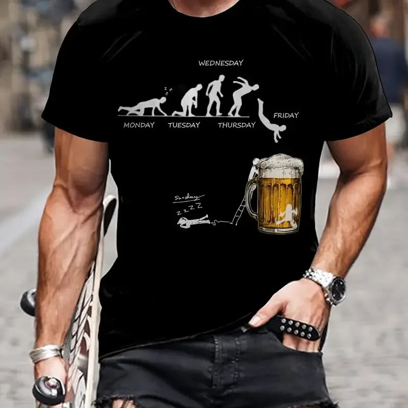 🍺 Lustiges Bier T-Shirt für Herren – 3D Print Sommer Party Tee 👕